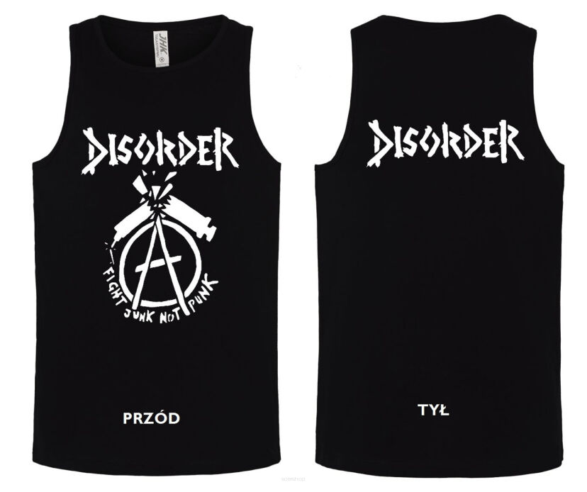 KOSZULKA DISORDER Fight Junk not Punk CZARNA BOKSERKA