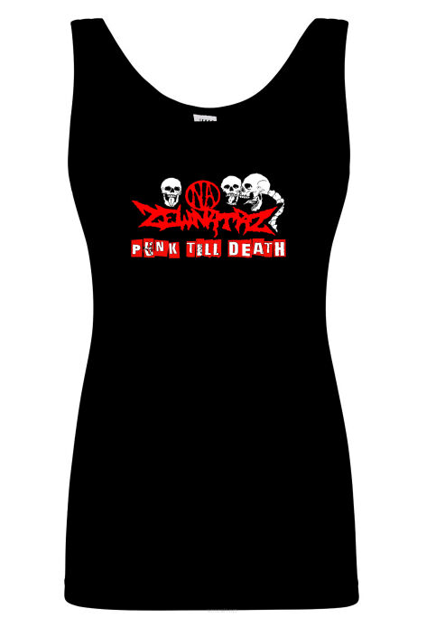 KOSZULKA DAMSKA NA RAMIĄCZKACH NA ZEWNĄTRZ PUNK TILL DEATH CZARNA