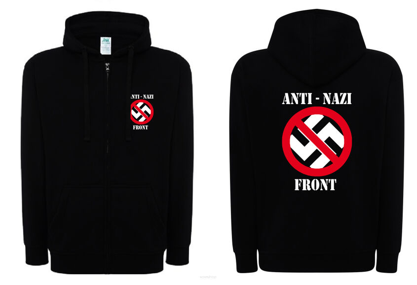 BLUZA Z KAPTUREM ANTI NAZI FRONT SUWAK NOWA