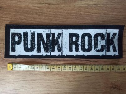 NASZYWKA PUNK ROCK duży biały napis